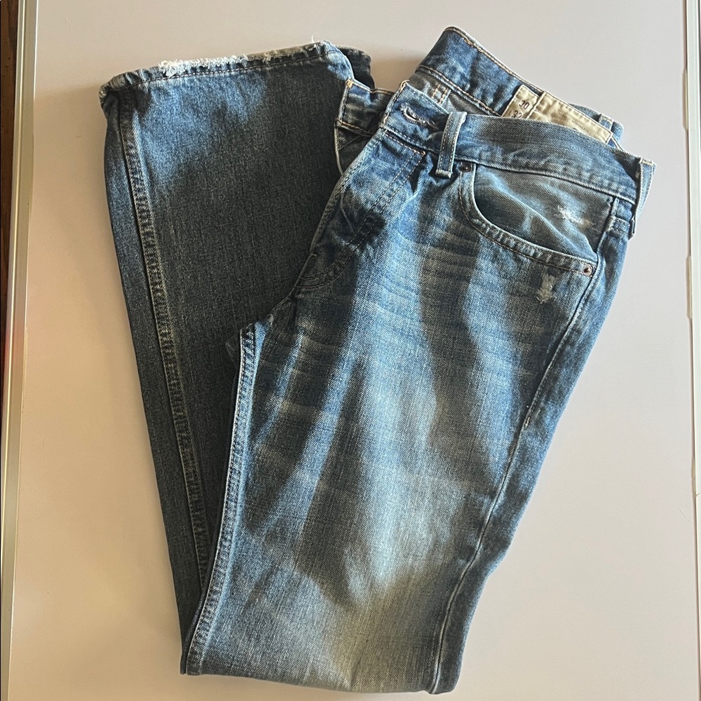 Hollister Men’s Blue Boomer Low Rise Slim Boot Jeans Size: 30/32